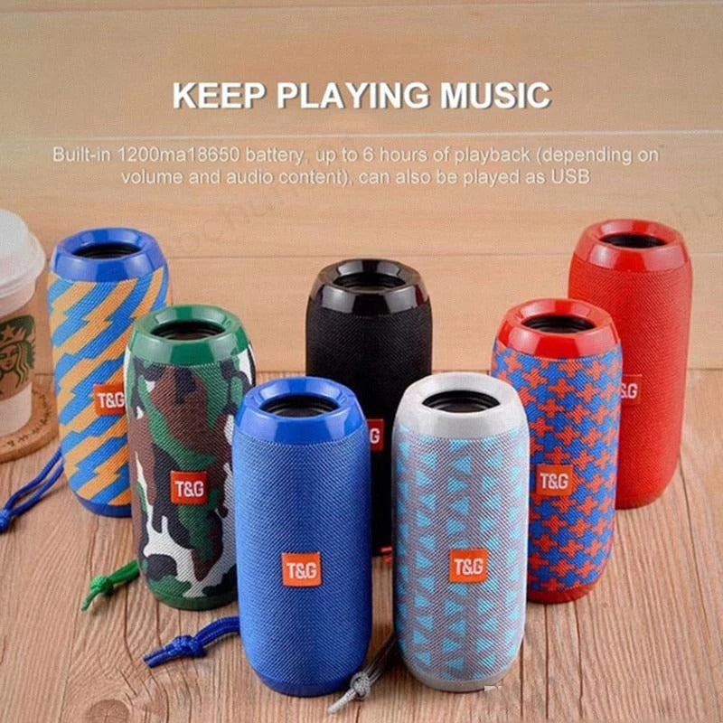 10W waterproof portable Bluetooth speaker with dual driver subwoofer bass AUX TF card slot and LED option in multiple colours