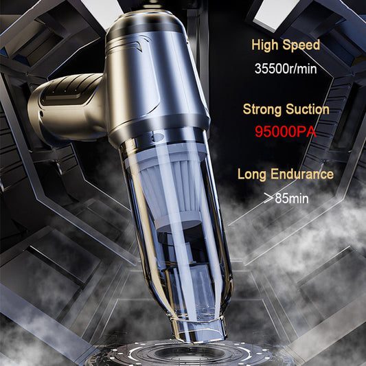 Wireless cordless car vacuum cleaner 12000Pa with four nozzle attachments USB charging in gray white green and silver