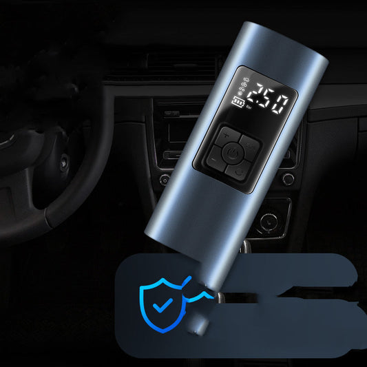 Wireless portable 150PSI electric car air pump with digital display auto shut-off and built-in LED light for tyre inflation