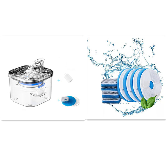 304 stainless steel automatic pet water fountain with filter and quiet pump for cats and dogs