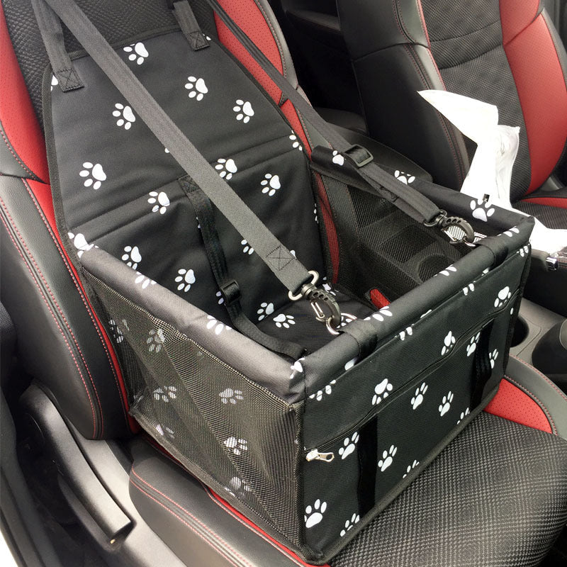 4D waterproof double-layer pet car seat mat and travel bag with safety clip and shoulder strap for small dogs and cats