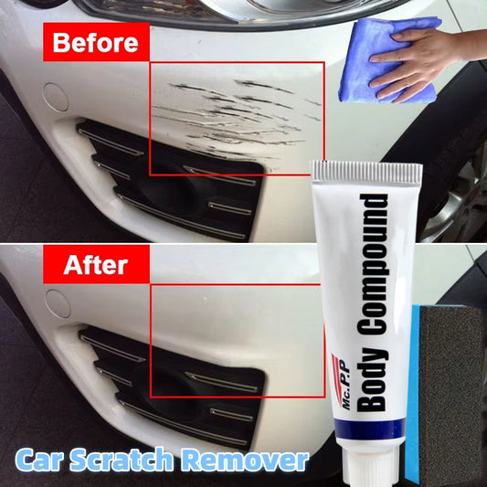 Car scratch remover paste with application sponge for light surface scratches swirl marks and paint polish repair