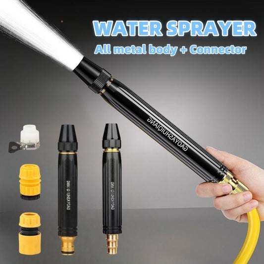 Adjustable high-pressure water gun nozzle with 360 degree spray patterns for car washing garden and outdoor cleaning