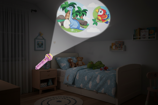 Does Your Child Struggle to Fall Asleep? This Projection Flashlight Turns Bedtime Into Story Time