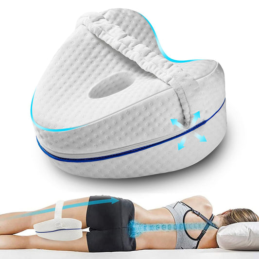Knee Pillow for Side Sleepers – Memory Foam Leg Cushion