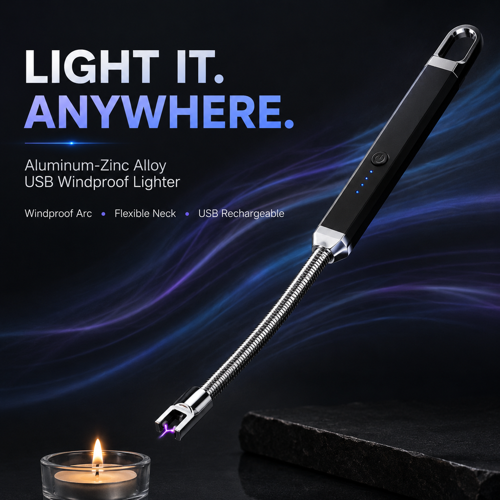 USB Rechargeable Windproof Aluminum-Zinc Alloy Lighter
