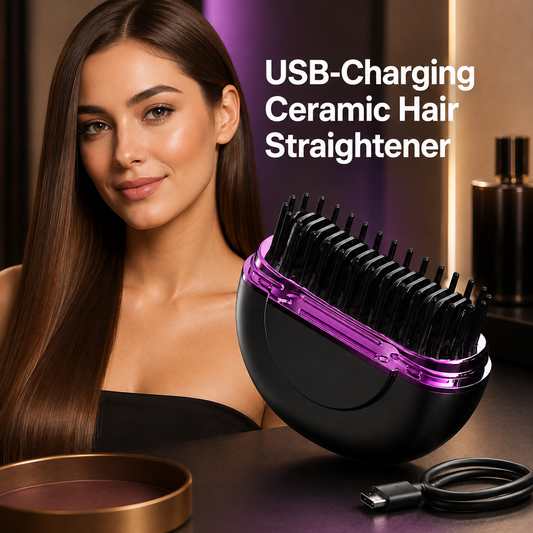 Usb Charging For Curling Or Straightening Ceramic Heating Hair Straightener